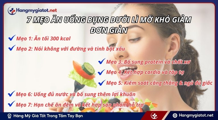 7 mẹo ăn uống bụng dưới lì mỡ khó giảm đơn giản