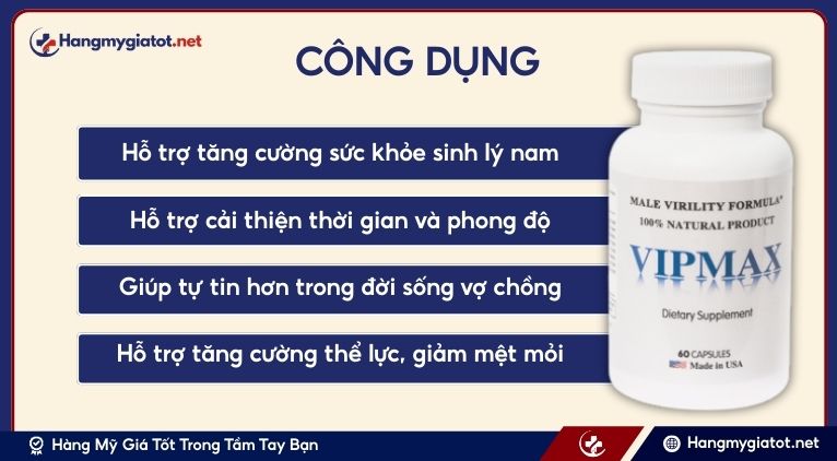 Công dụng Viên uống Vipmax