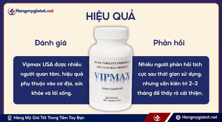 Hiệu quả Viên uống Vipmax