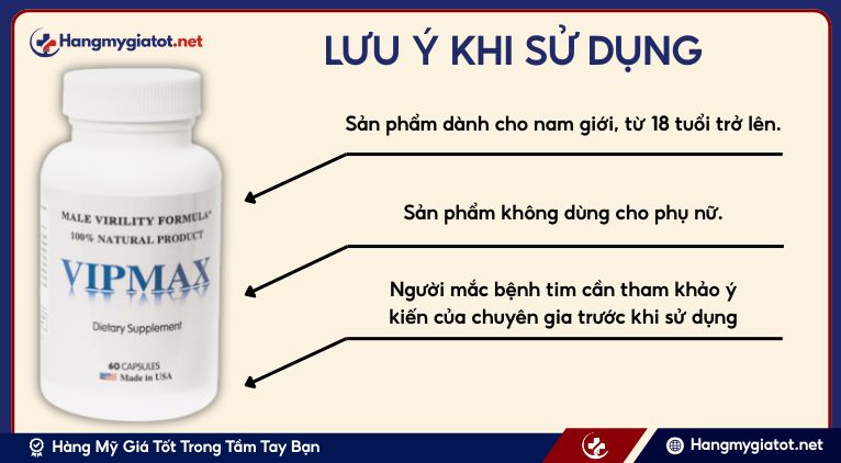Lưu ý khi sử dụng Viên uống Vipmax