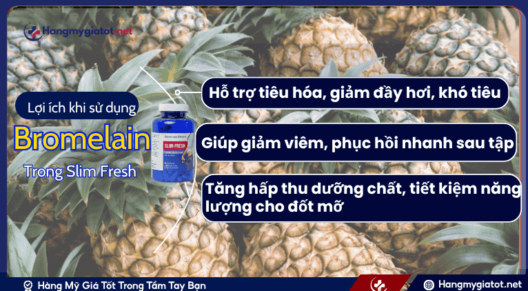 Bromelain kết hợp với các thành phần khác trong Slim Fresh