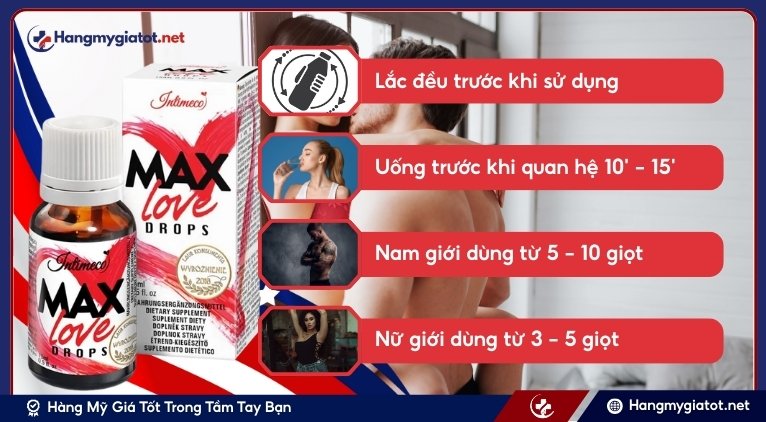 Hướng dẫn sử dụng Max Love Drops đạt hiệu quả tối ưu