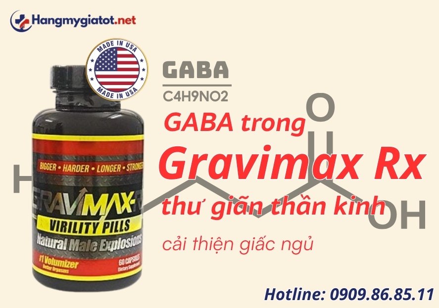 GABA trong Gravimax RX thư giãn thần kinh cải thiện giấc ngủ