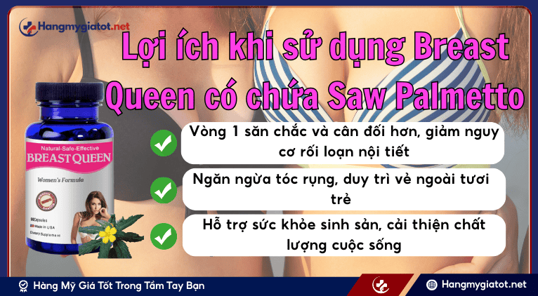 Lợi ích khi sử dụng Breast Queen có chứa Saw Palmetto