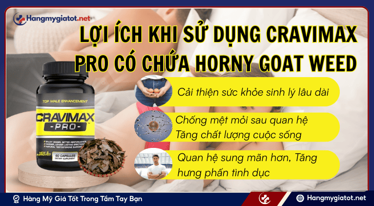 Lợi ích khi sử dụng Cravimax Pro có chứa Horny Goat Weed