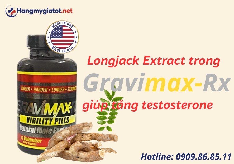 Longjack Extract trong Gravimax RX giúp tăng testosterone