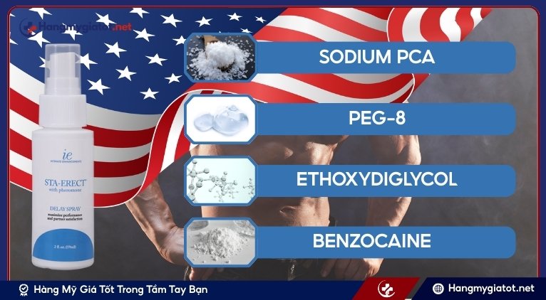 Thành phần có trong Sta-Erect Delay Spray