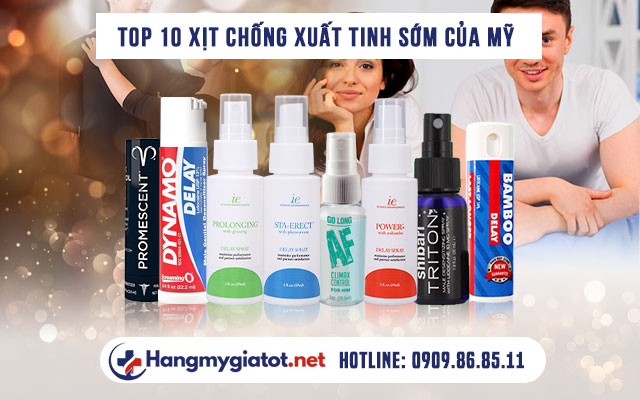 Top 10 chai xịt chống xuất tinh sớm tốt nhất của Mỹ