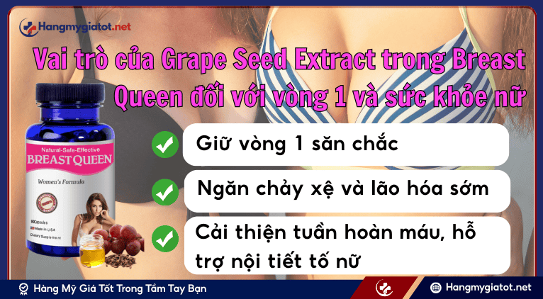 Vai trò của Grape Seed Extract trong Breast Queen đối với vòng 1 và sức khỏe nữ