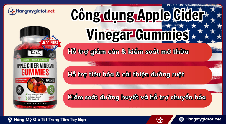Công dụng của giảm cân Apple Cider Vinegar Gummies