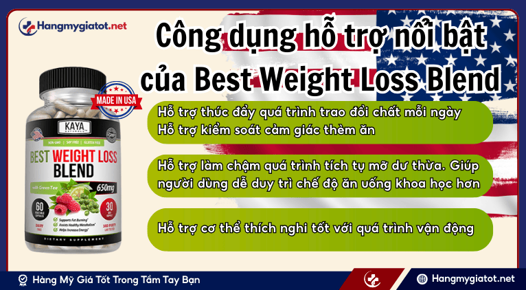 Công dụng hỗ trợ nổi bật của Best Weight Loss Blend
