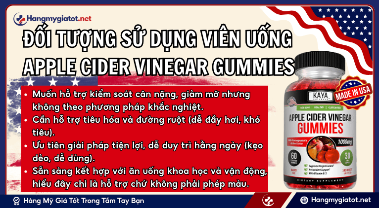 Đối tượng sử dụng viên uống Apple Cider Vinegar Gummies