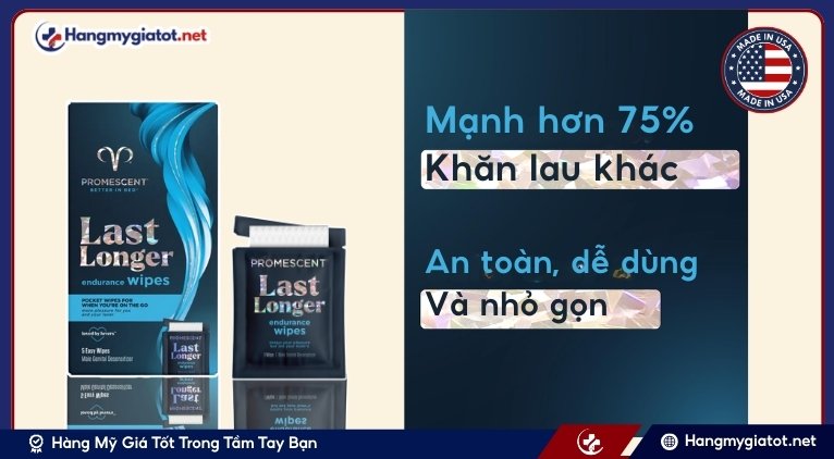 khăn lau Promescent Last Longer Delay Wipes