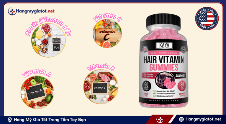 Thành phần chính có trong hair growth gummies