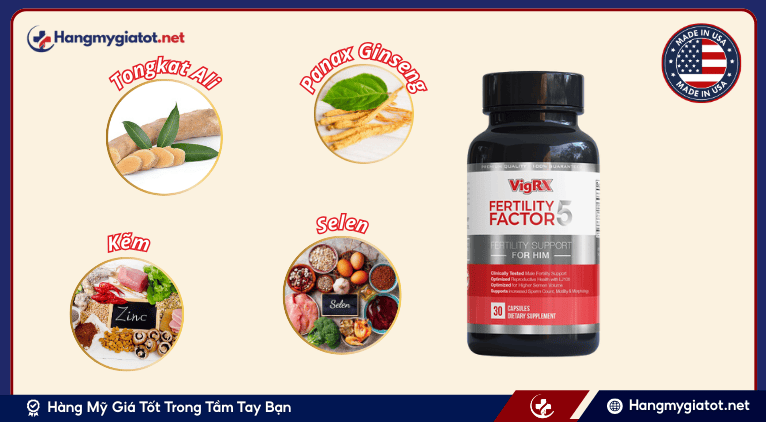 Thành phần chính của VigRX Fertility Factor 5