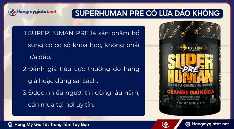 SUPERHUMAN PRE có lừa không