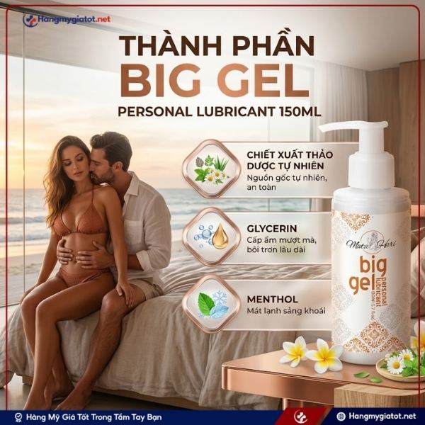 Bảng thành phần Big Gel Personal Lubricant 150ml