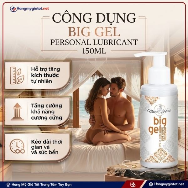 Công dụng chính Big Gel Personal Lubricant 150ml