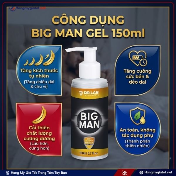 Công dụng sản phẩm Big Man Gel 150ml