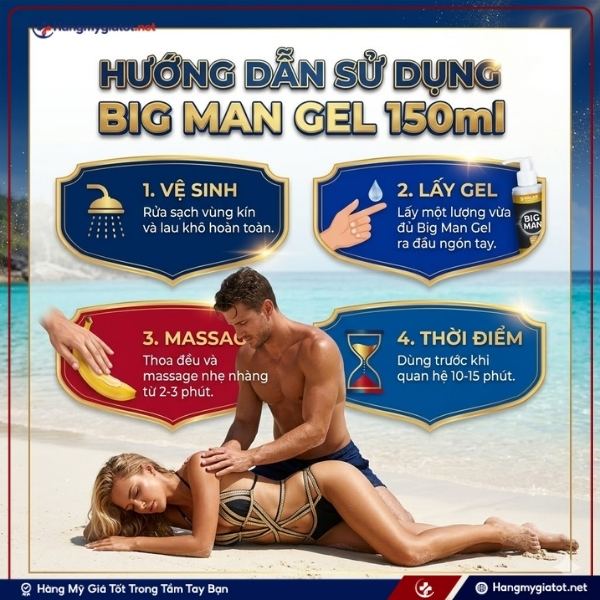 Hướng dẫn dùng Big Man Gel 150ml