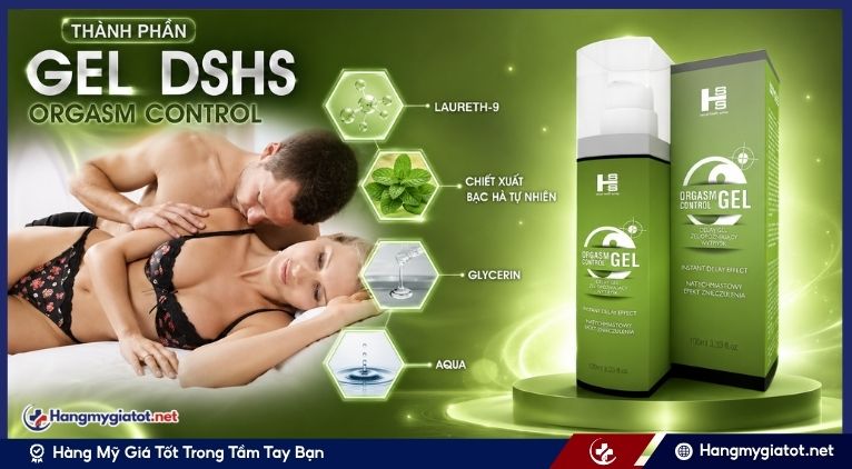 Thành phần của Gel DSHS Orgasm Control 100ml