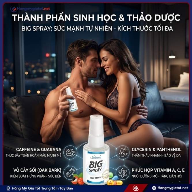 Thành Phần Của Xịt Tăng Kích Thước Dương Vật Big Spray