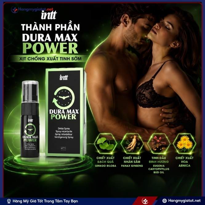 Thành phần trong chai xịt Dura Max Power Delay Spray 12ml