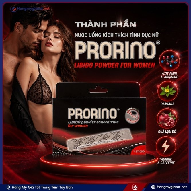 Chi tiết thành phần Prorino Libido Powder For Women 7 gói