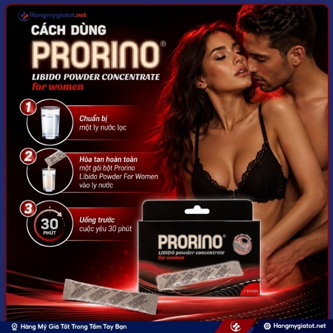 Hướng dẫn sử dụng Prorino Libido Powder For Women 7 gói hiệu quả