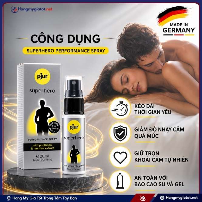 Công dụng chai xịt Superhero Performance Spray 20ml