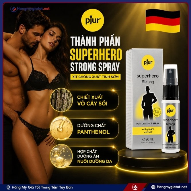 Thành phần cao cấp trong Superhero Strong Spray 20ml