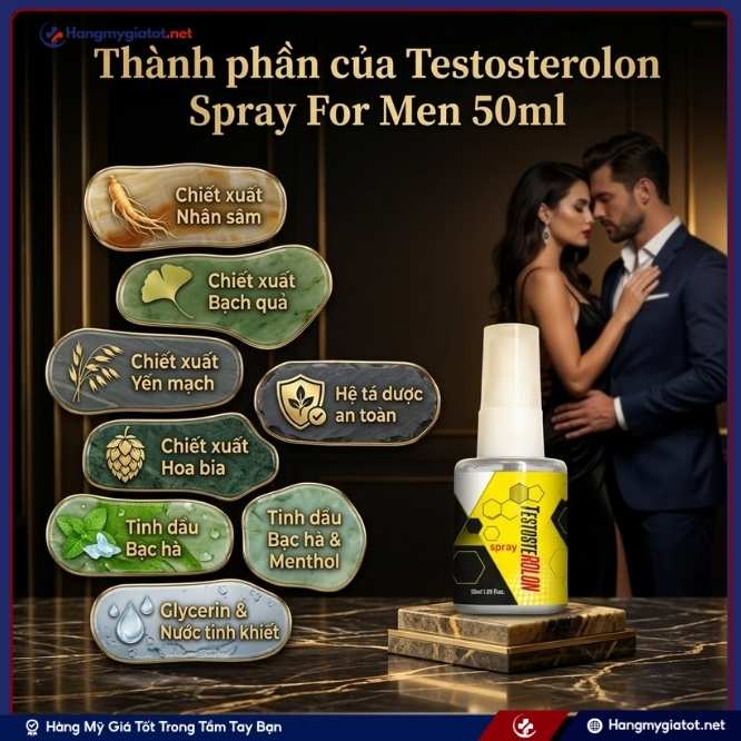 Thành Phần Của Xịt Kéo Dài Thời Gian Testosterolon Spray For Men