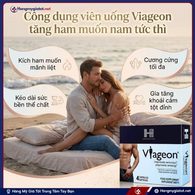 Công dụng viên uống Viageon 1 vỉ 4 viên