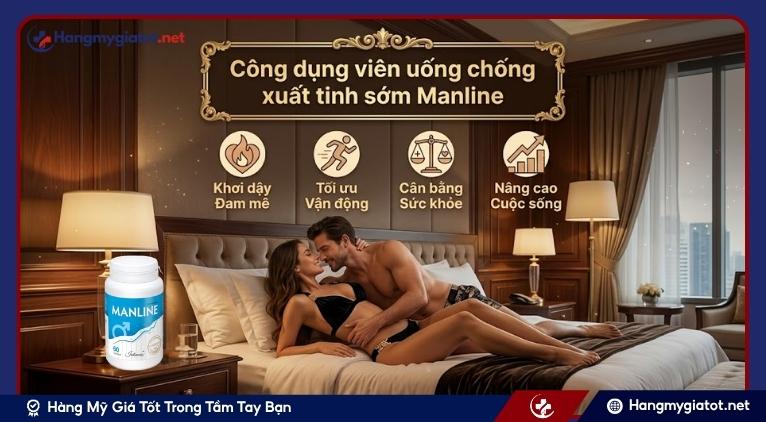 Công dụng viên uống chống xuất tinh sớm Manline