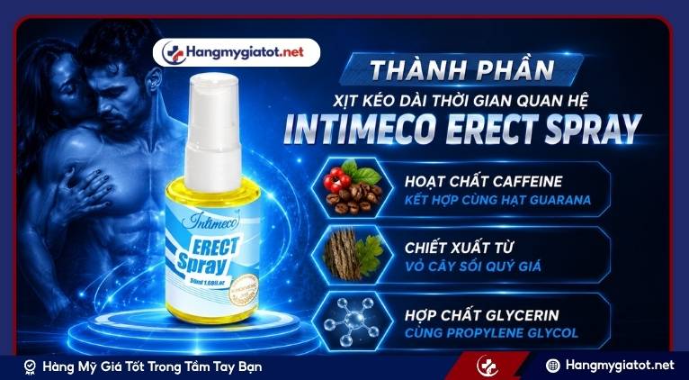 Thành Phần Xịt Kéo Dài Thời Gian Quan Hệ Intimeco Erect Spray