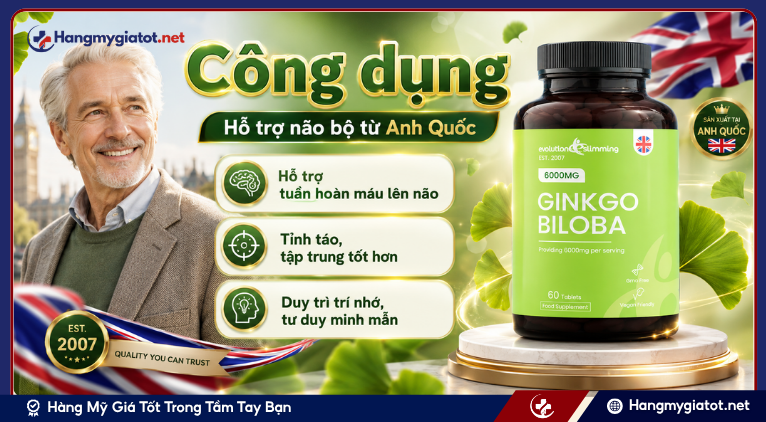 Công dụng của Ginkgo Biloba 6000mg 60 viên