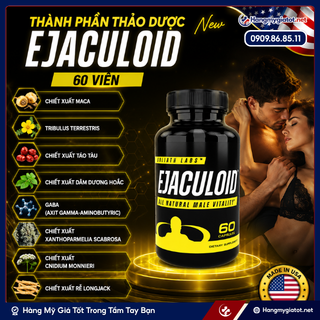 Thành phần nổi bật trong Ejaculoid New 60 Viên