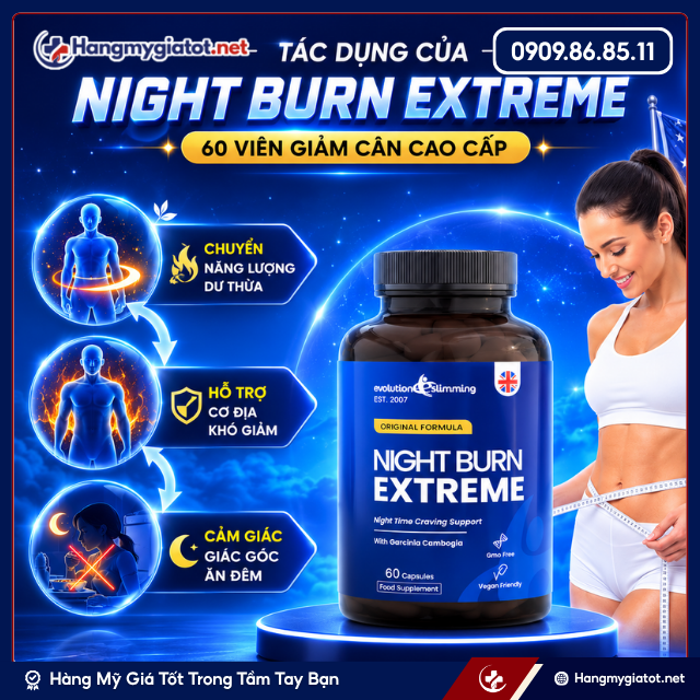 Công dụng của viên uống giảm cân Night Burn Extreme 1