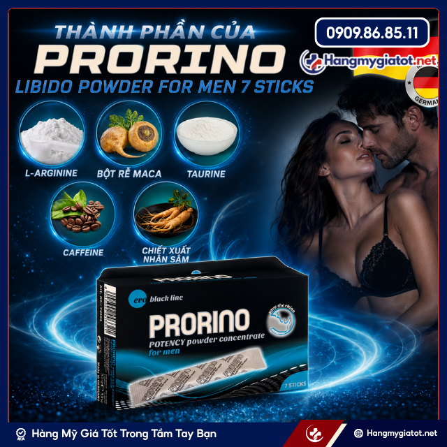 Thành phần của Prorino Libido Powder For Men