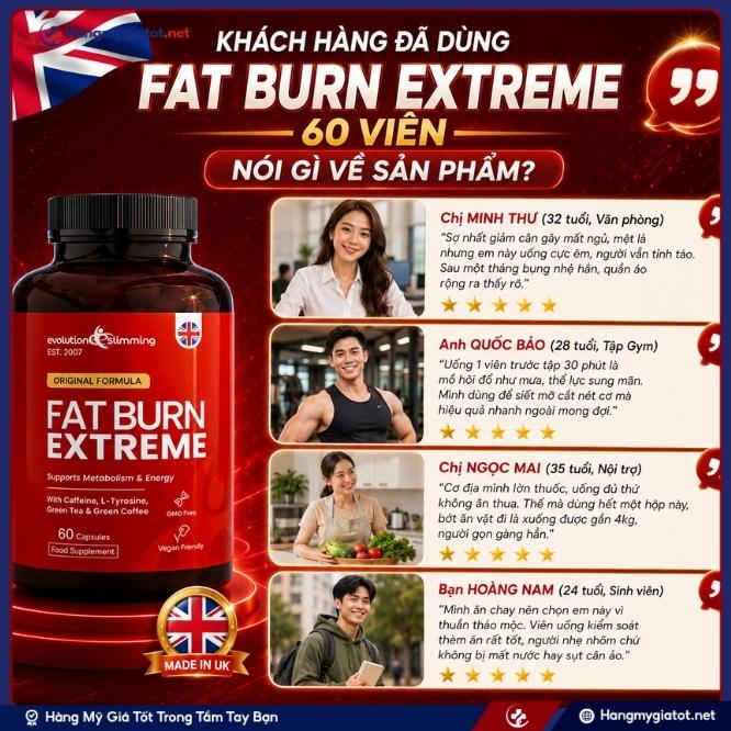 Đánh giá thực tế từ người dùng Fat Burn Extreme 60 Viên