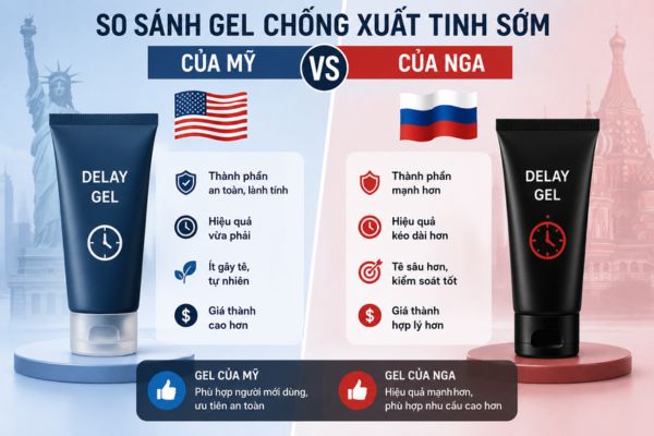 Nên dùng gel chống xuất tinh sớm của Mỹ hay của Nga