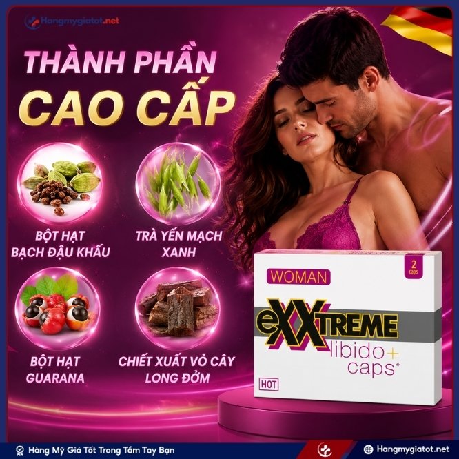 Bảng thành phần đắt giá trong HOT Exxtreme Libido Caps for women 2 viên