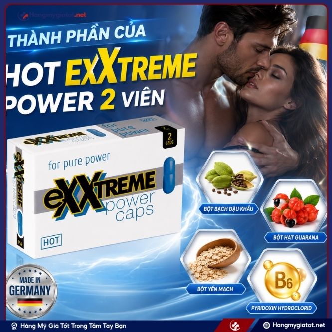 Bảng thành phần khoa học có trong Hot Exxtreme power 2 viên