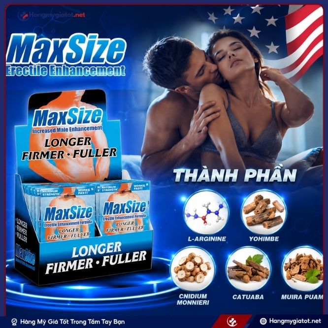 Chi tiết các thành phần cốt lõi trong MaxSize Erectile Enhancement 2 viên