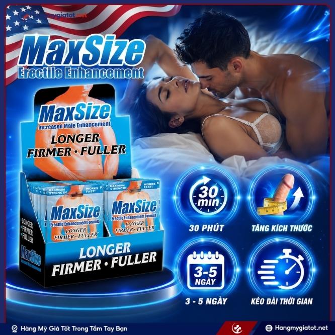 Công dụng vượt trội của viên uống MaxSize Erectile Enhancement 2 viên