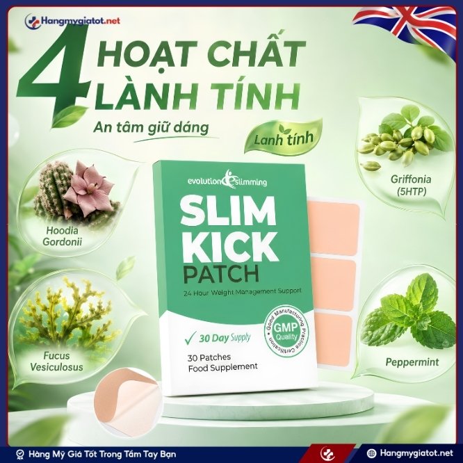 Khám phá bảng thành phần tự nhiên có trong Slim Kick 30 miếng
