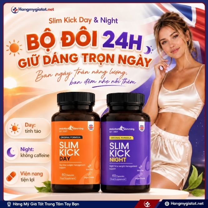 Sự kết hợp hoàn hảo từ Slim Kick Day & Night: Công thức siết mỡ chuyên sâu thế hệ mới từ Vương Quốc Anh