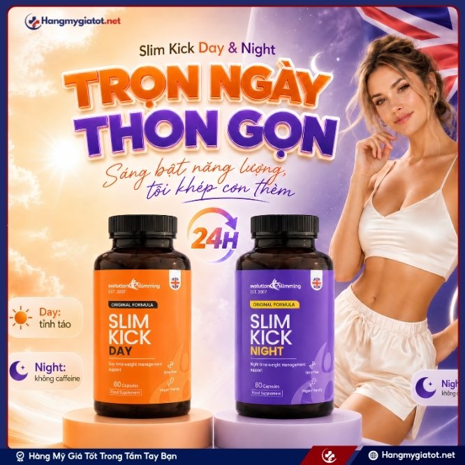 Sự kết hợp hoàn hảo từ Slim Kick Day & Night: Công thức siết mỡ chuyên sâu thế hệ mới từ Vương Quốc Anh