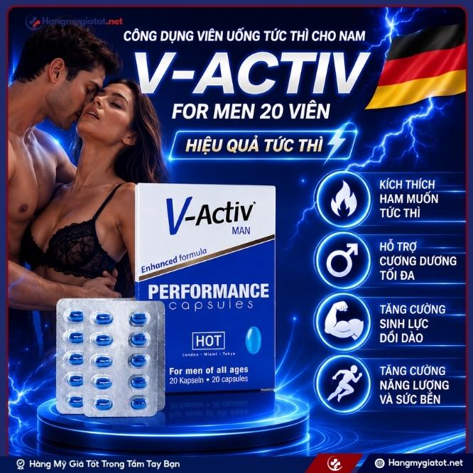 Công dụng vượt trội của viên uống V-Activ For Men 20 viên