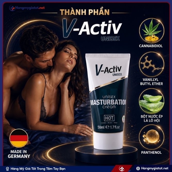 Chi tiết bảng thành phần V-Activ Masturbation Cream Unisex 50ml